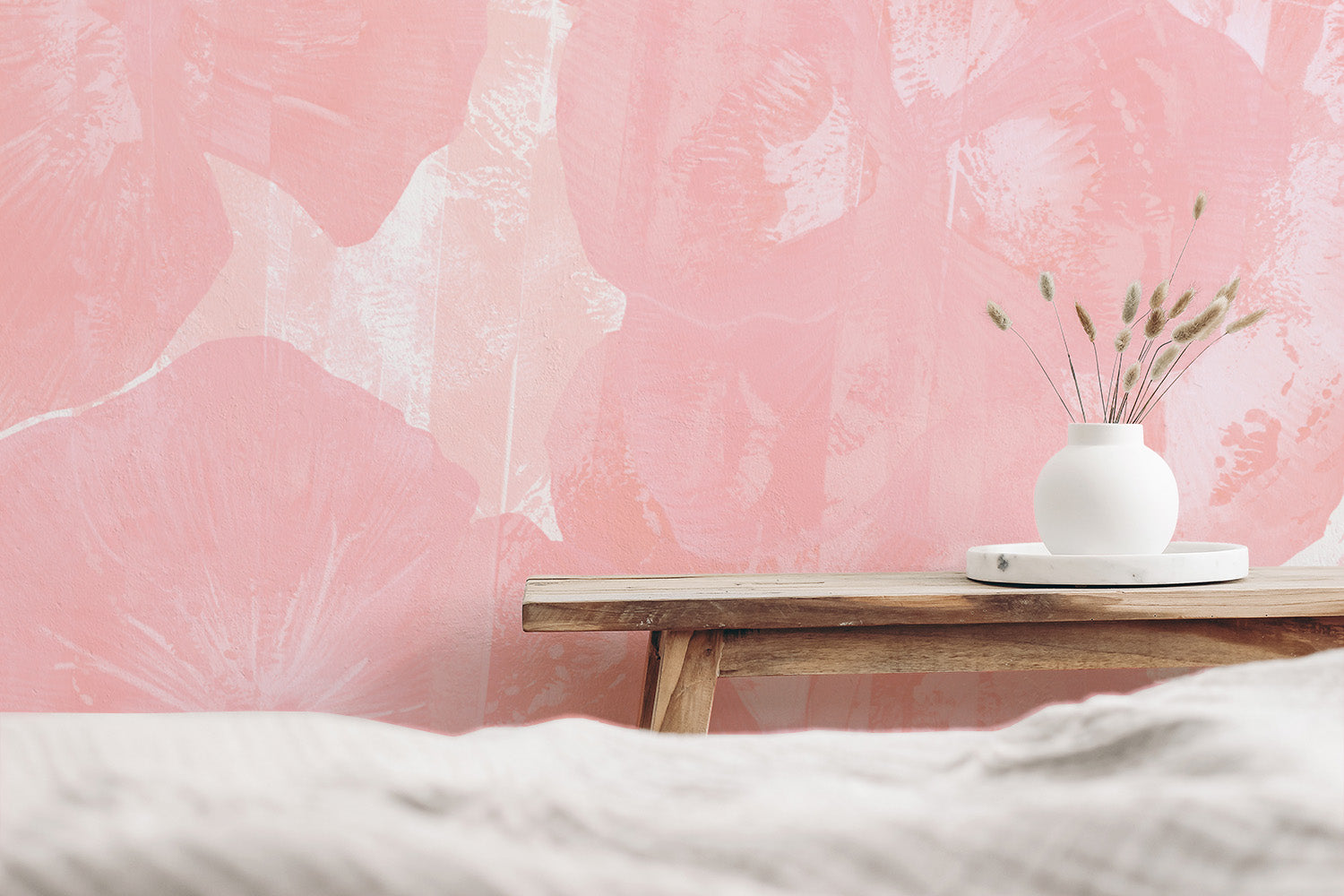 Roselle in Coral Made to Measure Mural
