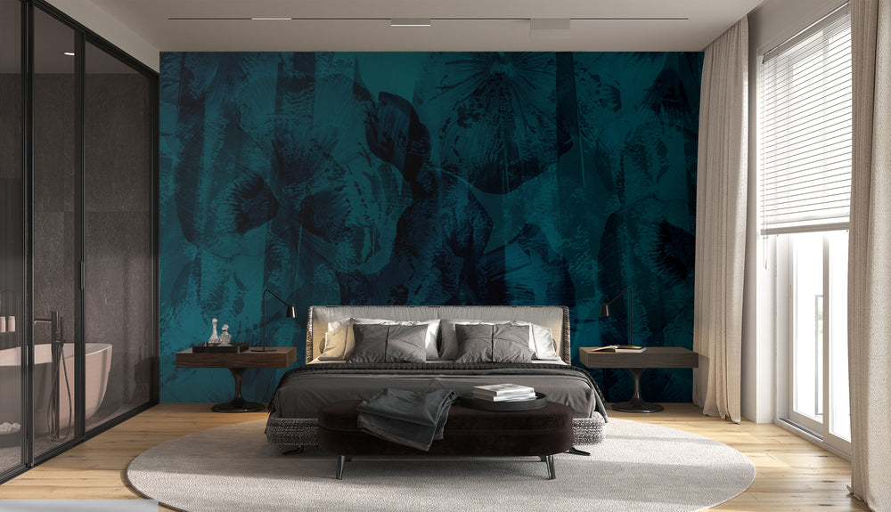 Roselle in Dark Teal Made to Measure Mural