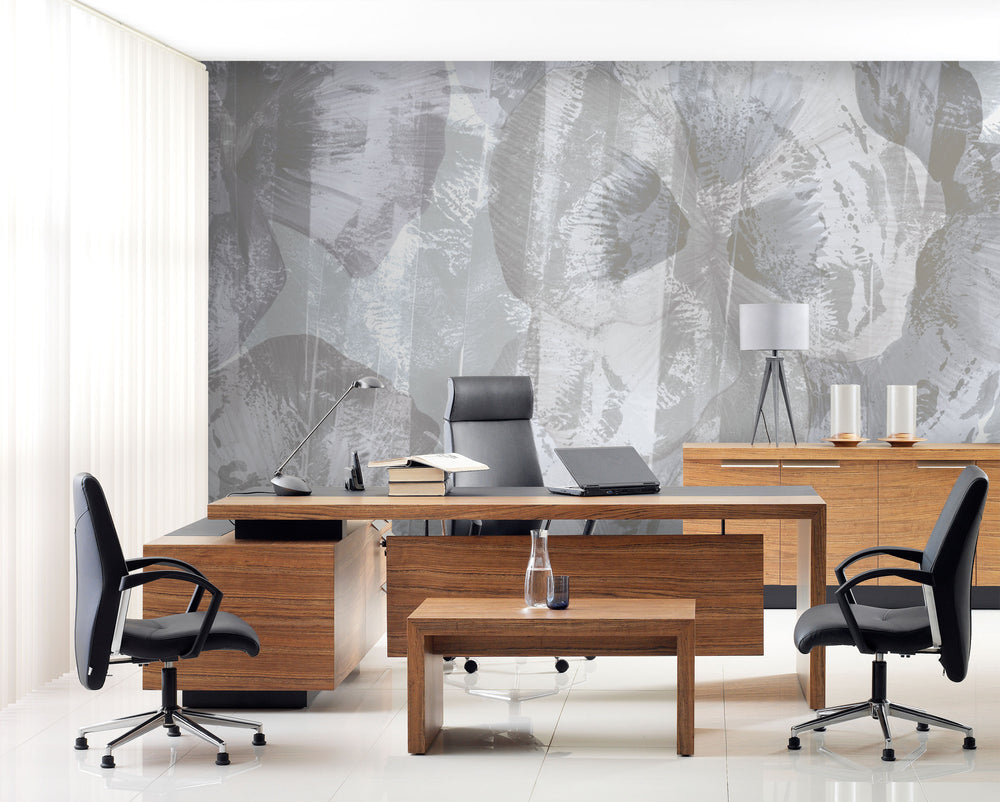 Roselle in Silver Made to Measure Mural