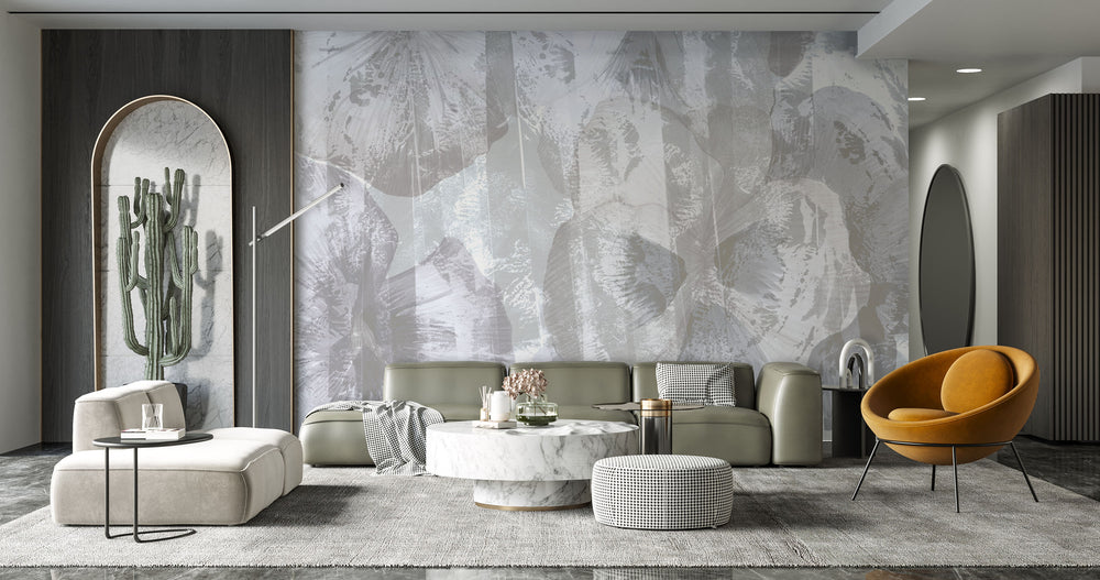 Roselle in Silver Made to Measure Mural