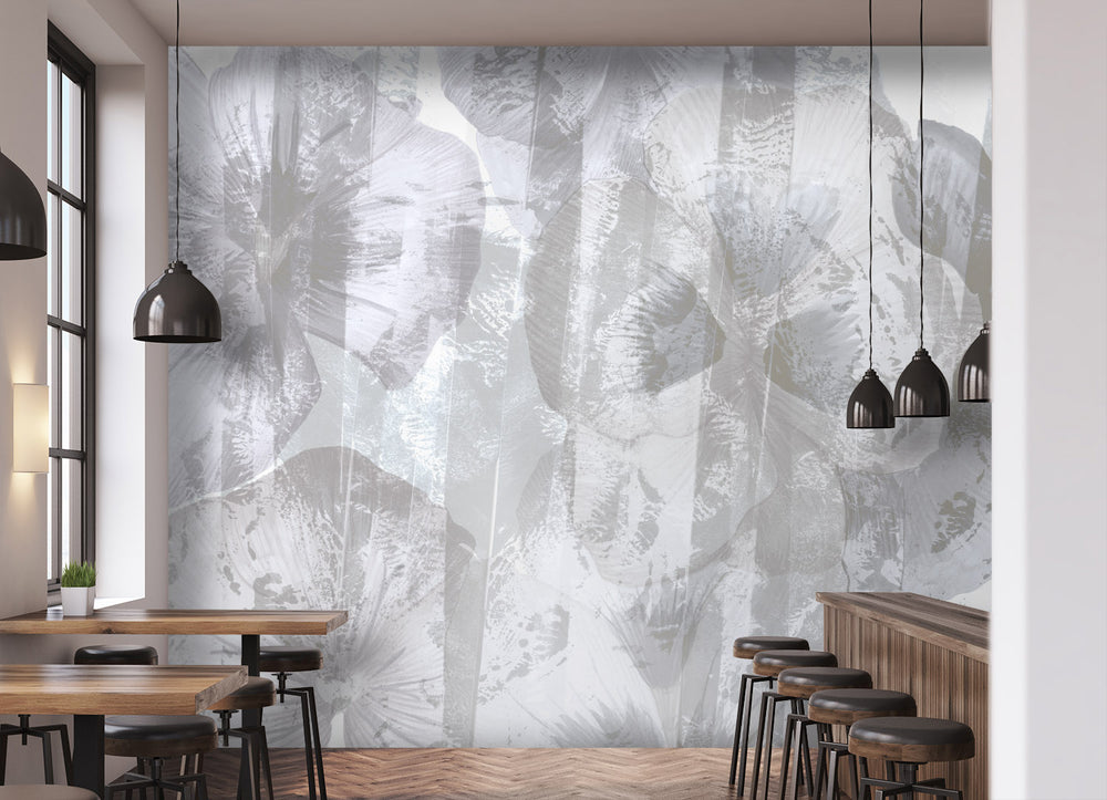 Roselle in Silver Made to Measure Mural