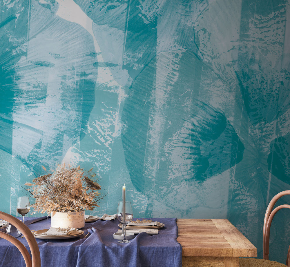 Roselle in Teal Made to Measure Mural