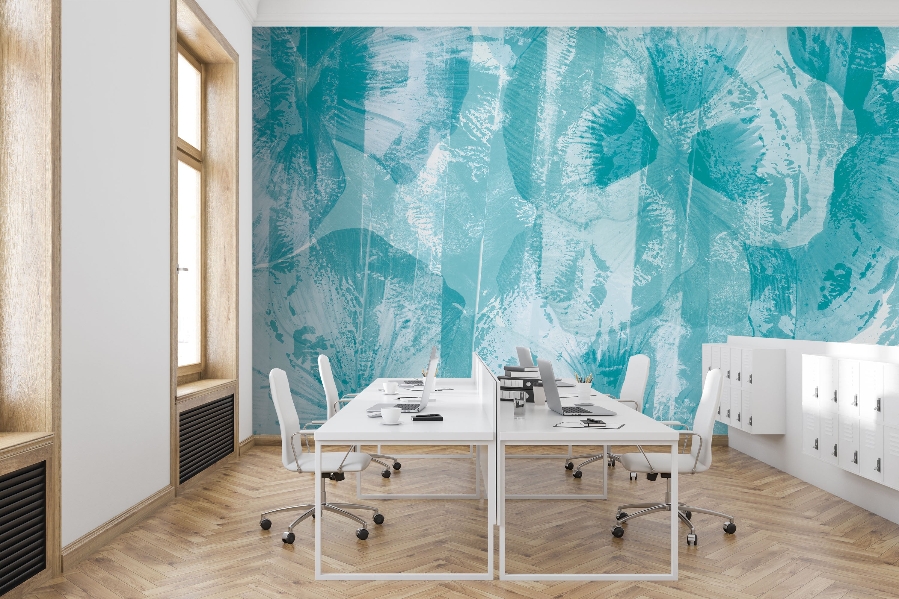 Image of Roselle in Teal Made to Measure Mural