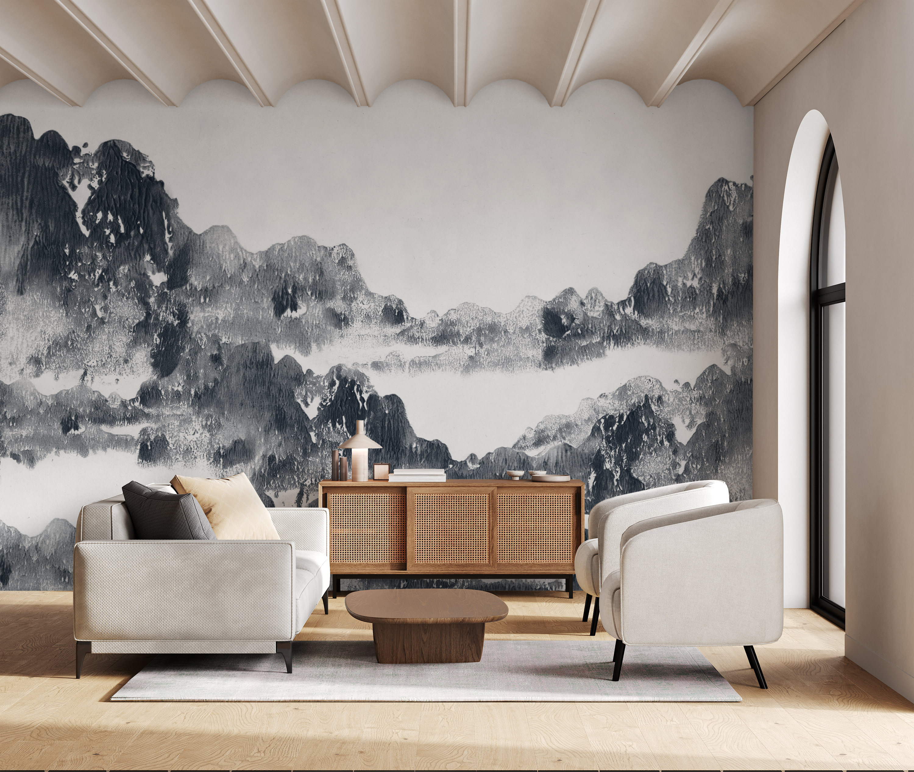Image of San Gabriel in Midnight - Wallpaper Mural - Quick Ship