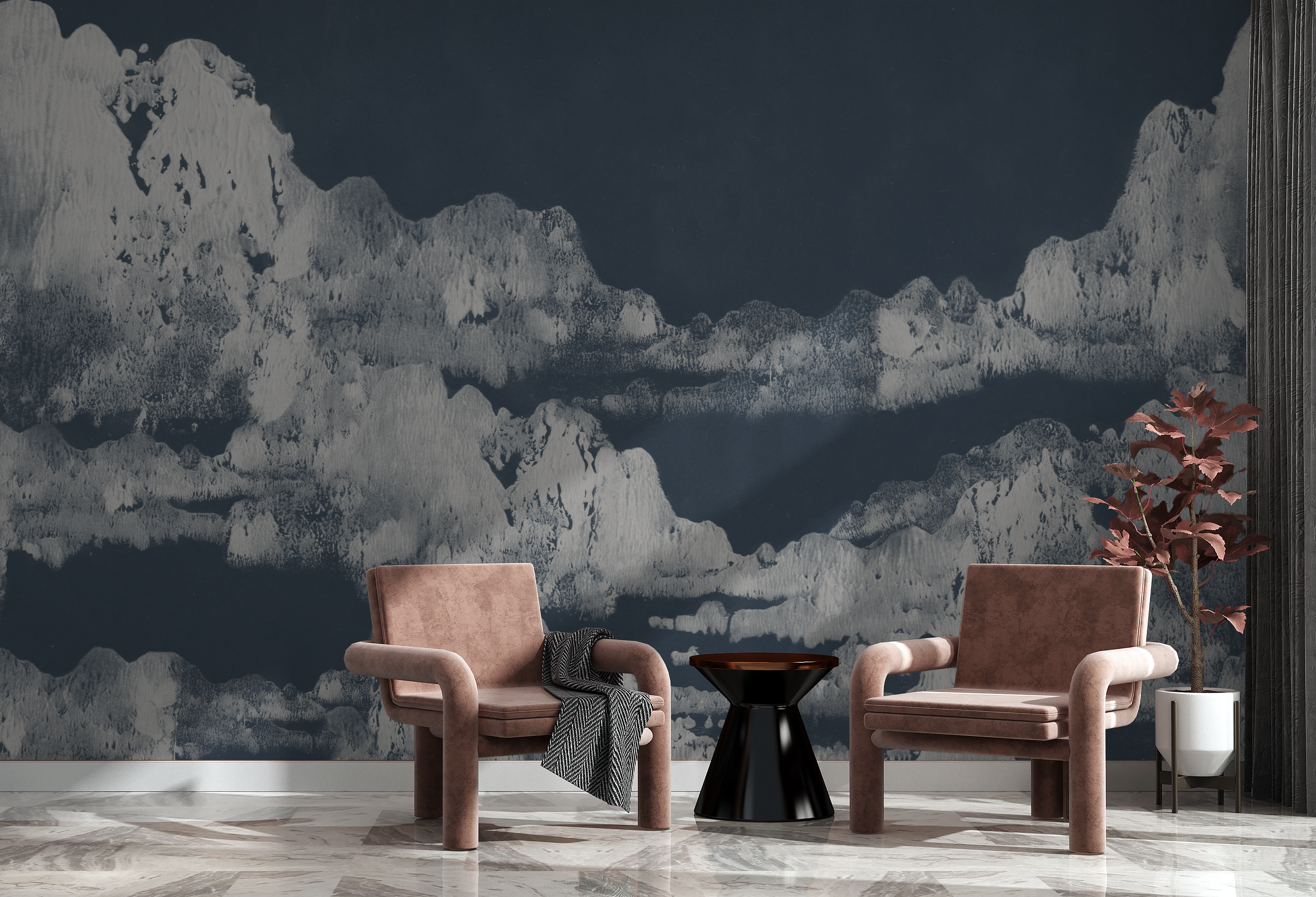 Image of San Gabriel in Inverted Midnight - Wallpaper Mural - Quick Ship