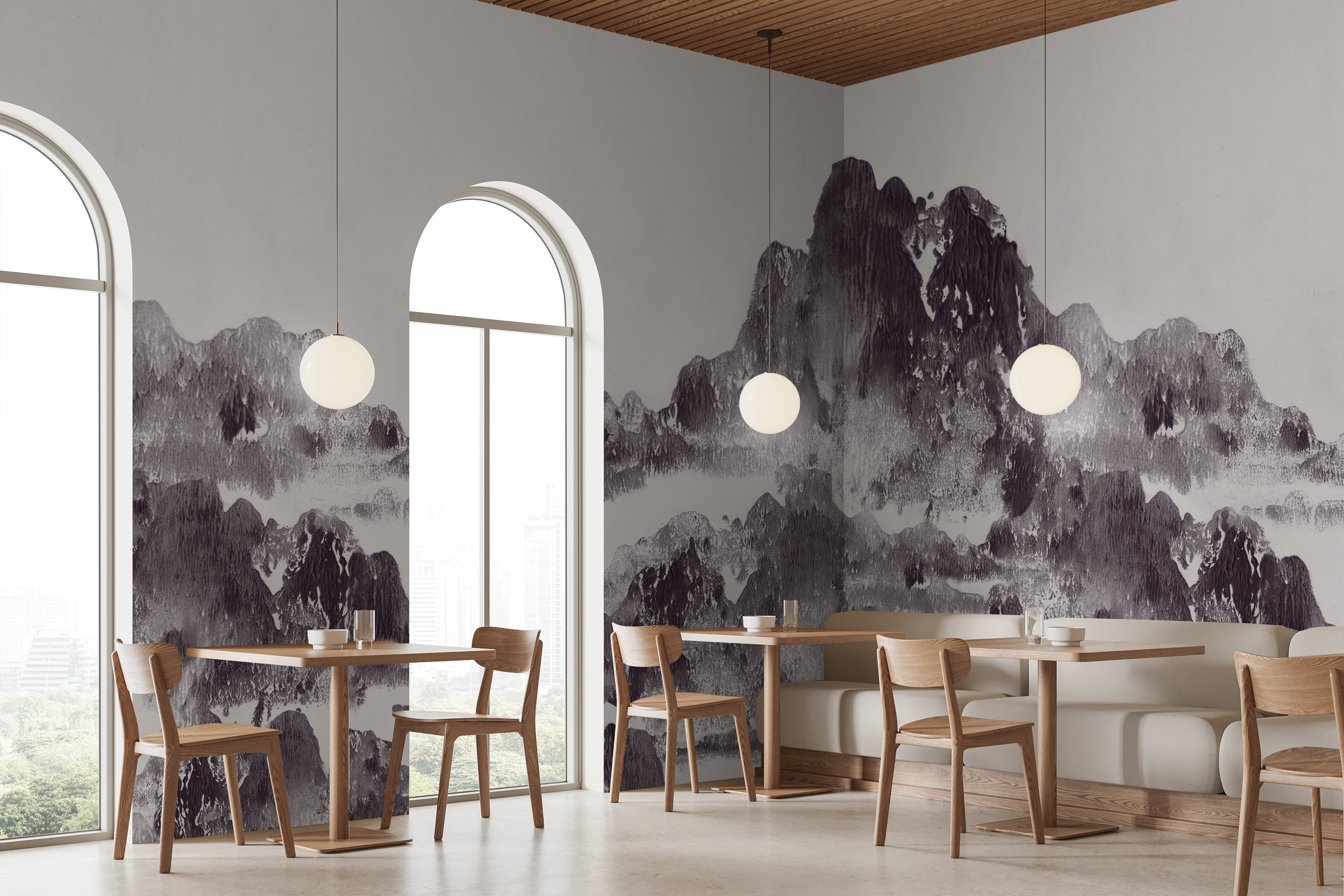 Image of San Gabriel in Orchid Mist - Wallpaper Mural - Quick Ship