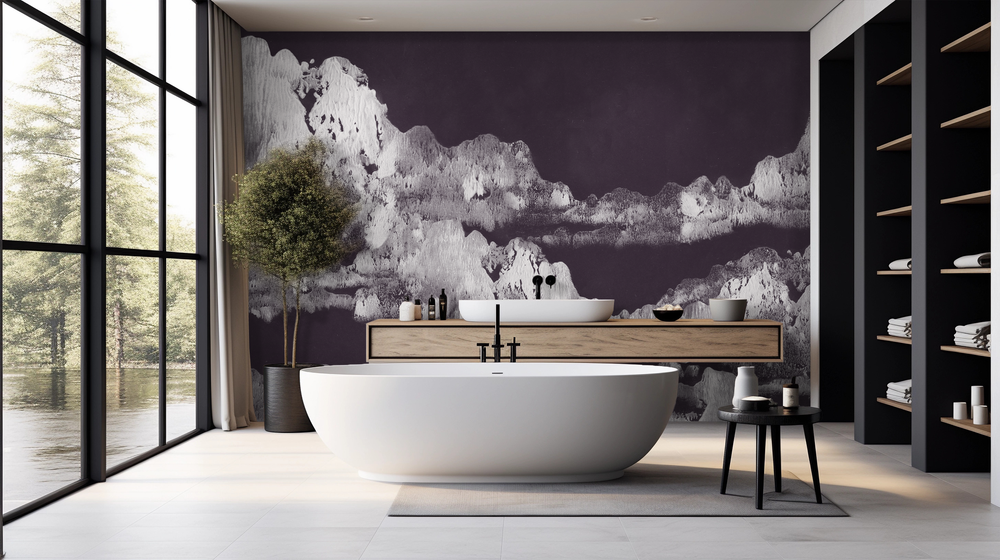 San Gabriel in Inverted Orchid Mist - Wallpaper Mural - Quick Ship
