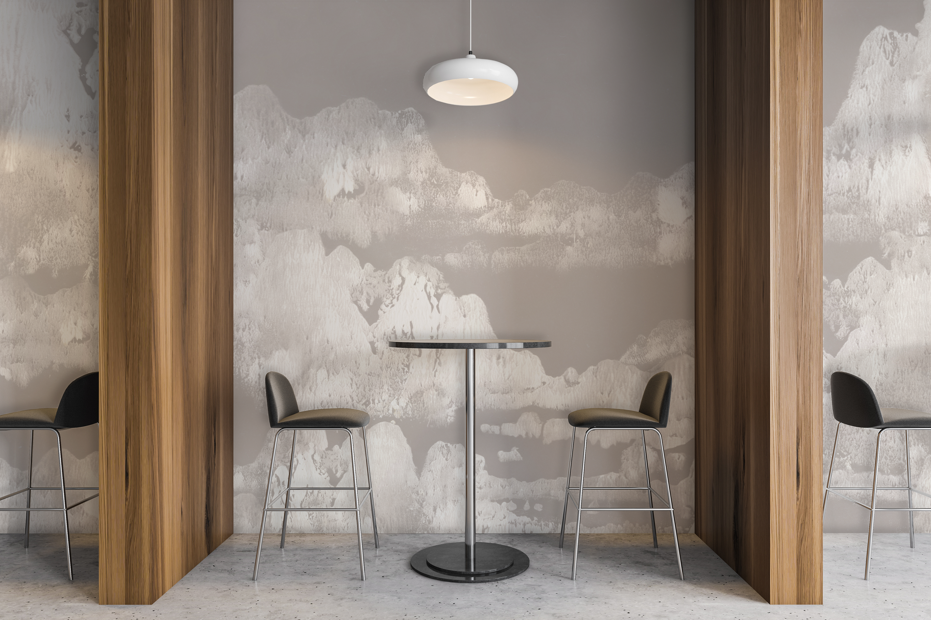 San Gabriel in Inverted Pebble - Wallpaper Mural - Quick Ship – Black ...