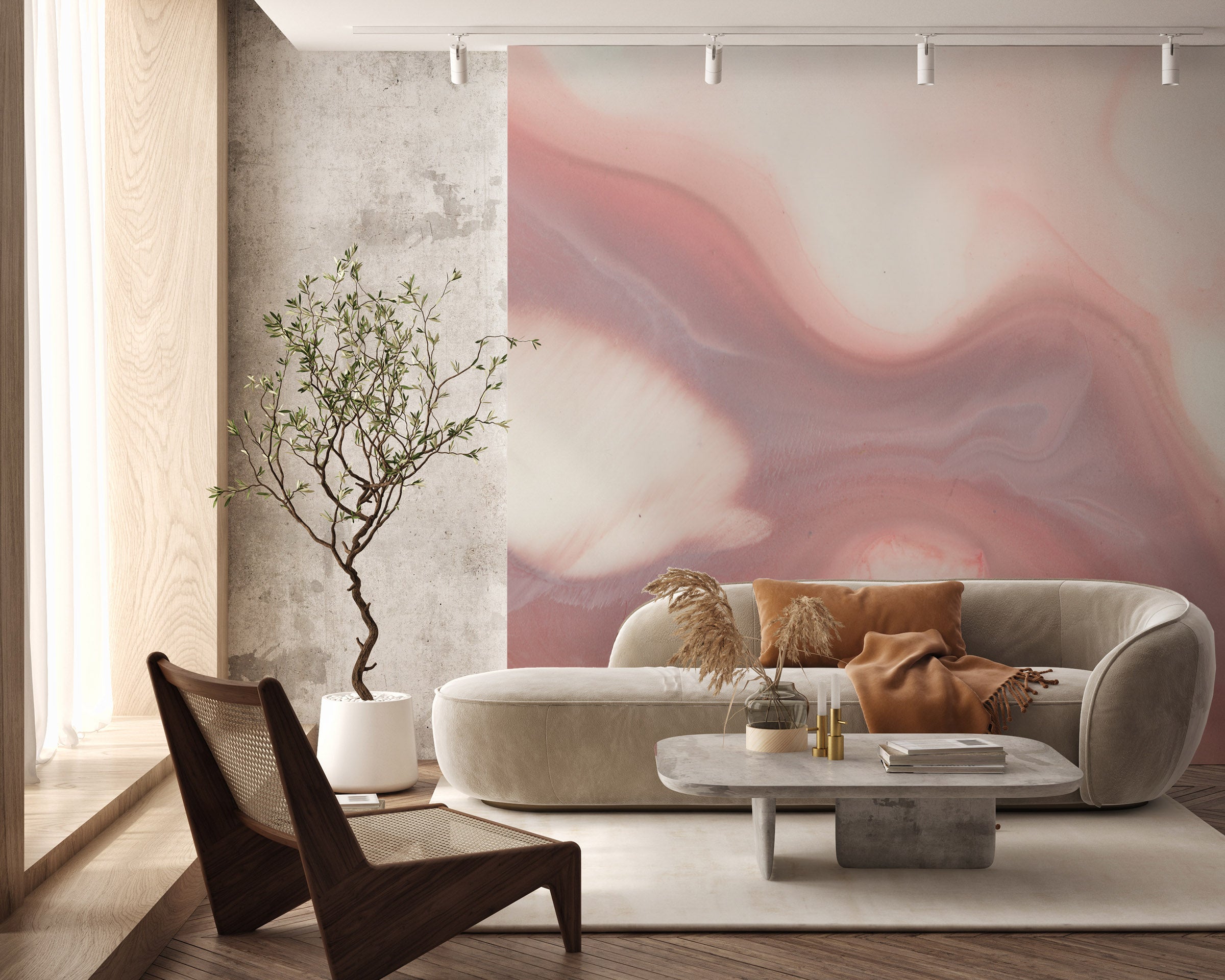 Image of Seashell Pink Made to Measure Mural