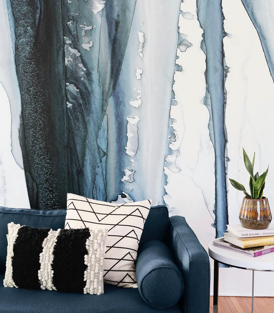 Slate & Black Drips Made to Measure Mural