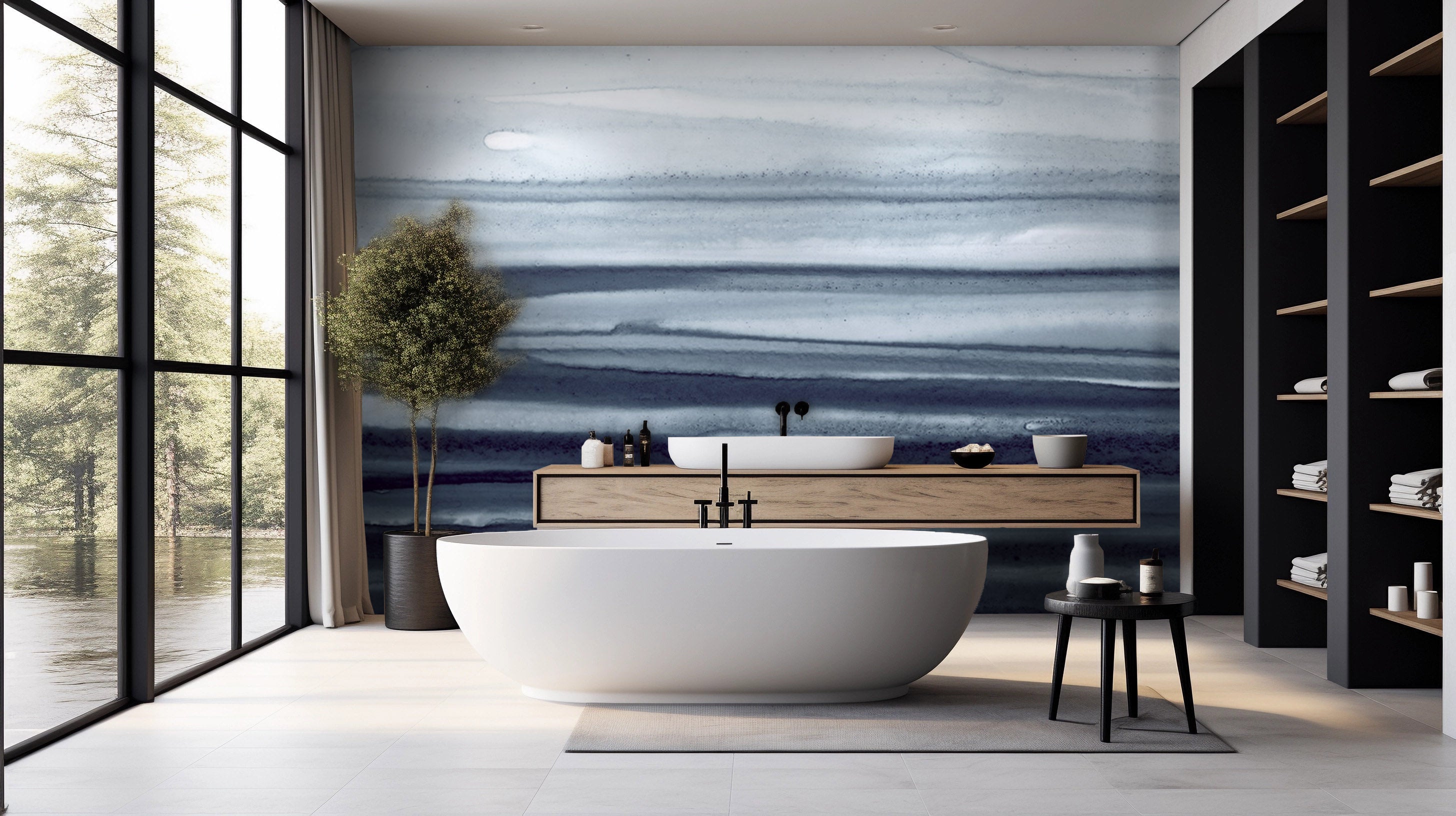 Image of Stonewash Stripes Made to Measure Mural