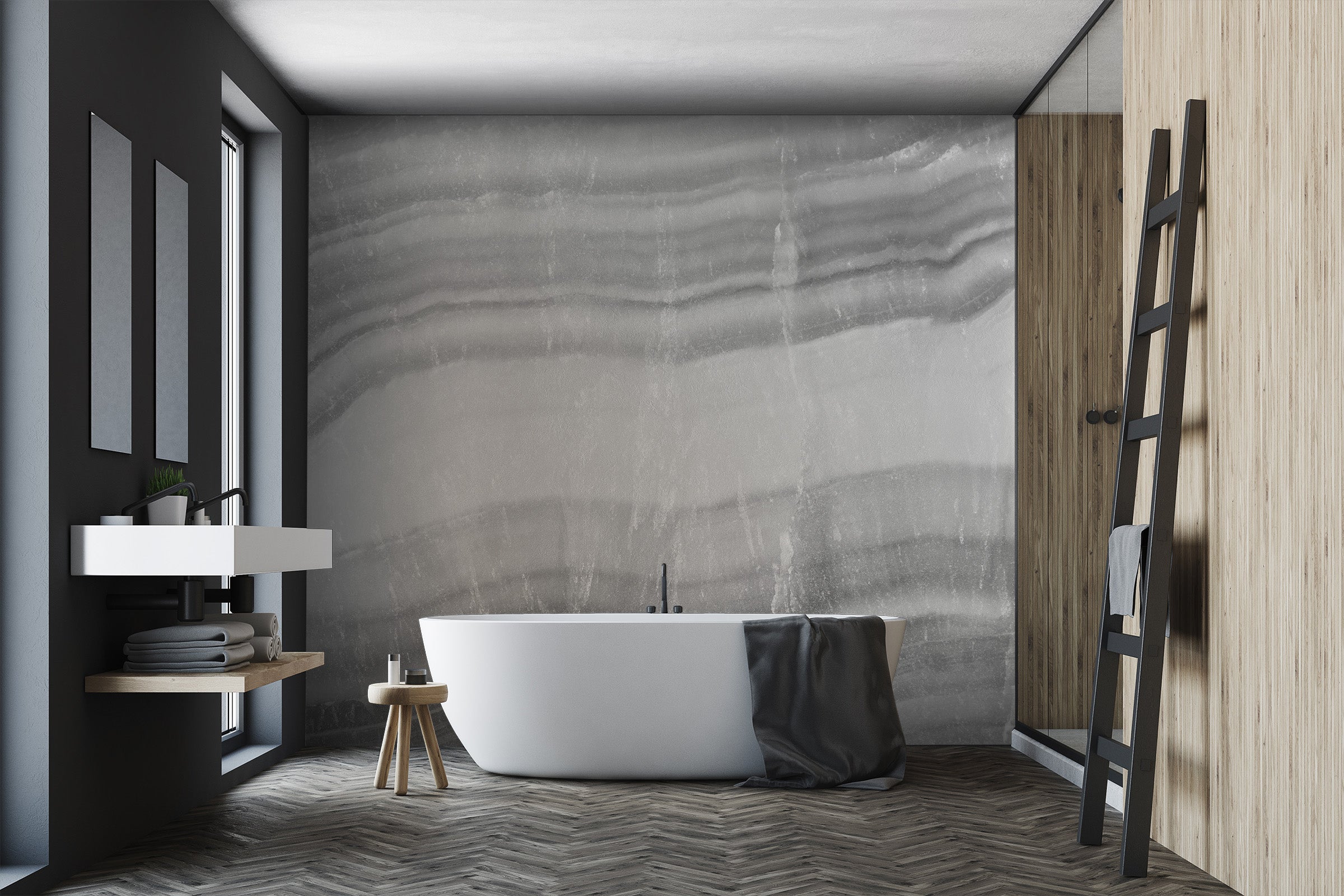 Image of Striped Fluorite in Haze Made to Measure Mural