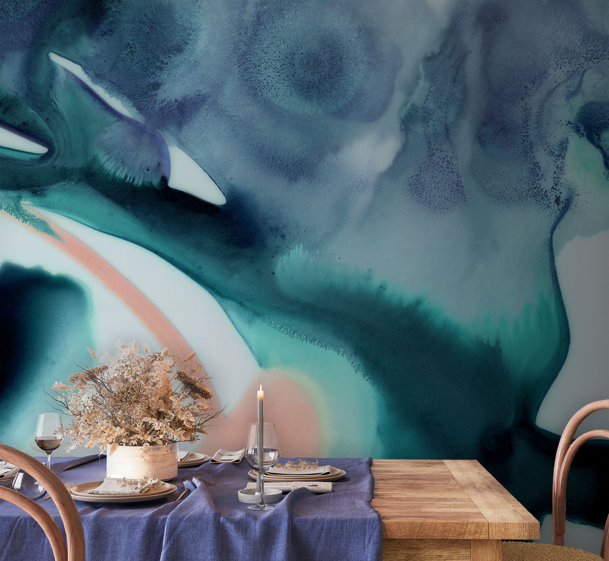 Teal Mash Made to Measure Mural