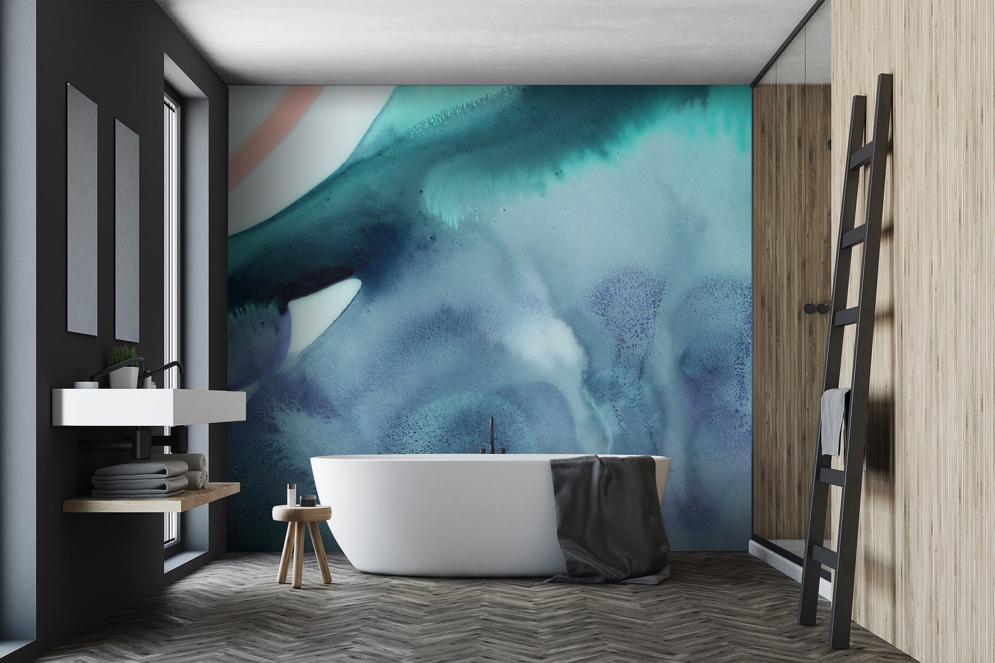 Teal Mash Made to Measure Mural