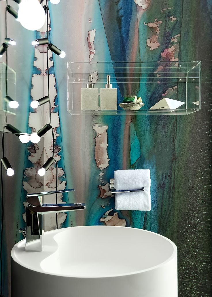 Teal & Black Drips Made to Measure Mural