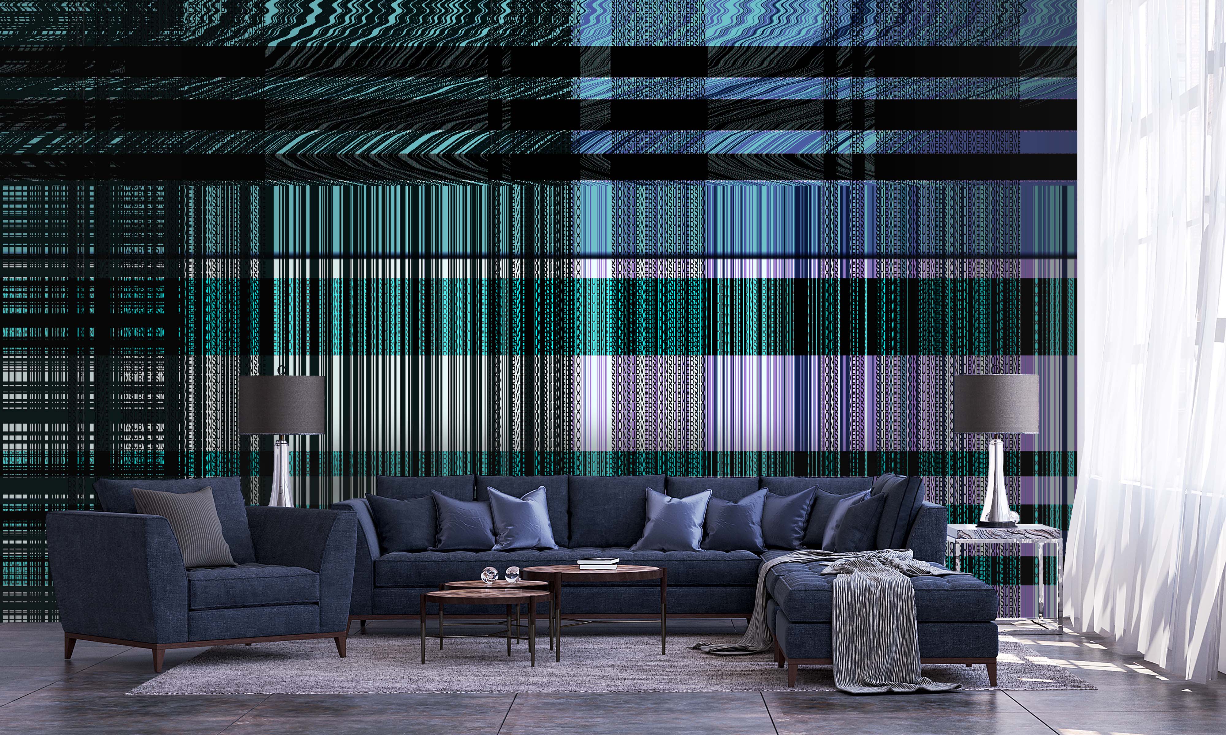 Image of Technical Difficulty in Black - Wallpaper Mural - Quick Ship