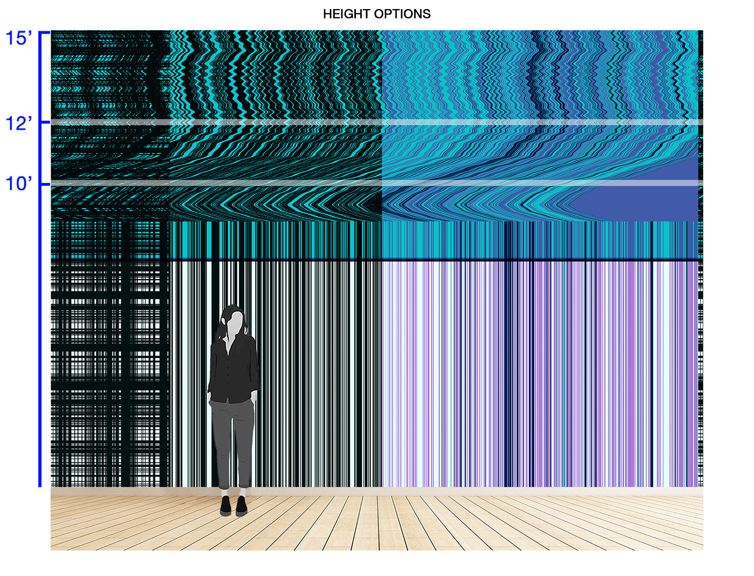 Image of Technical Difficulty in Cyan - Wallpaper Mural - Quick Ship