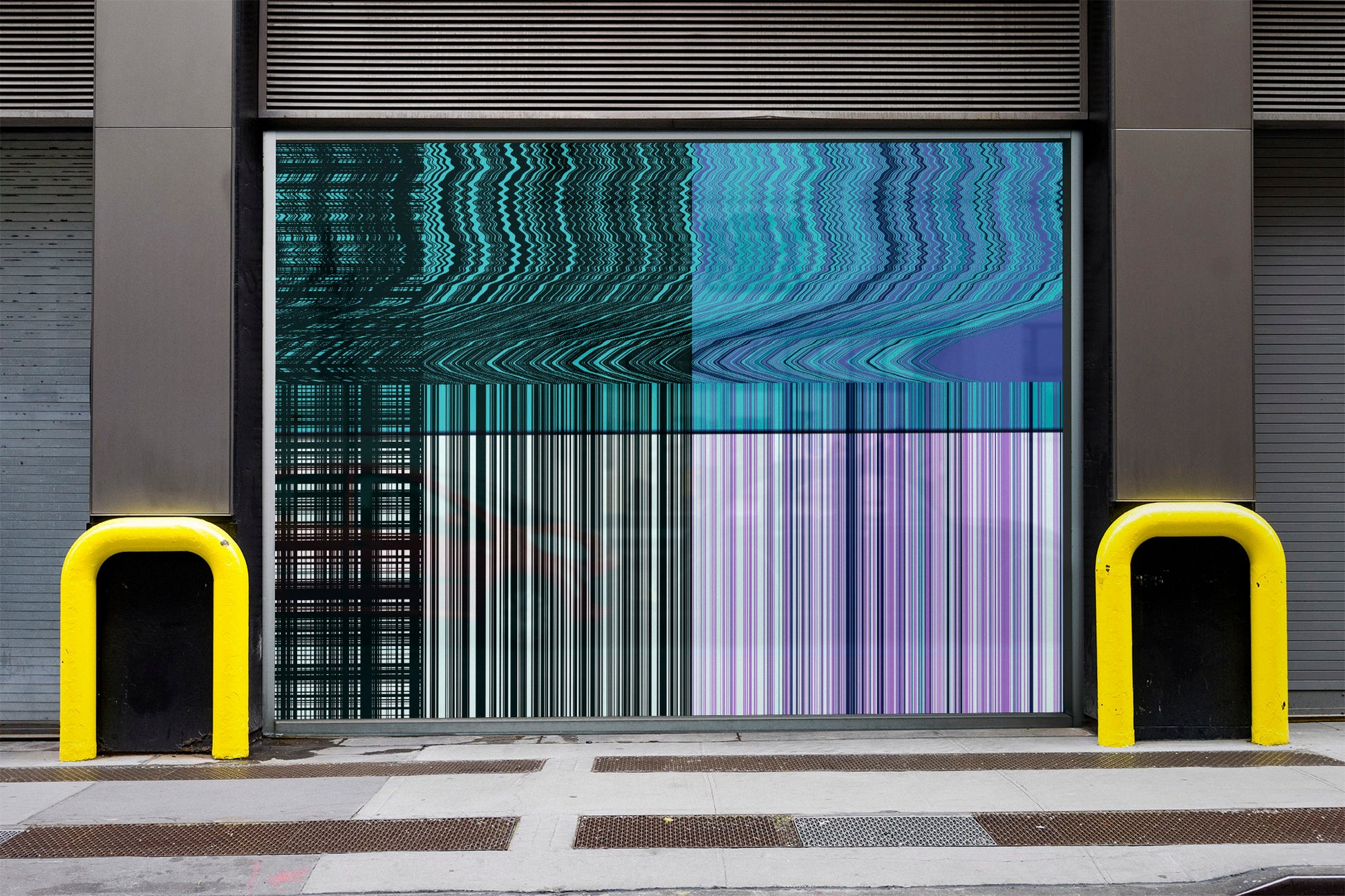 Technical Difficulty in Cyan - Wallpaper Mural - Quick Ship