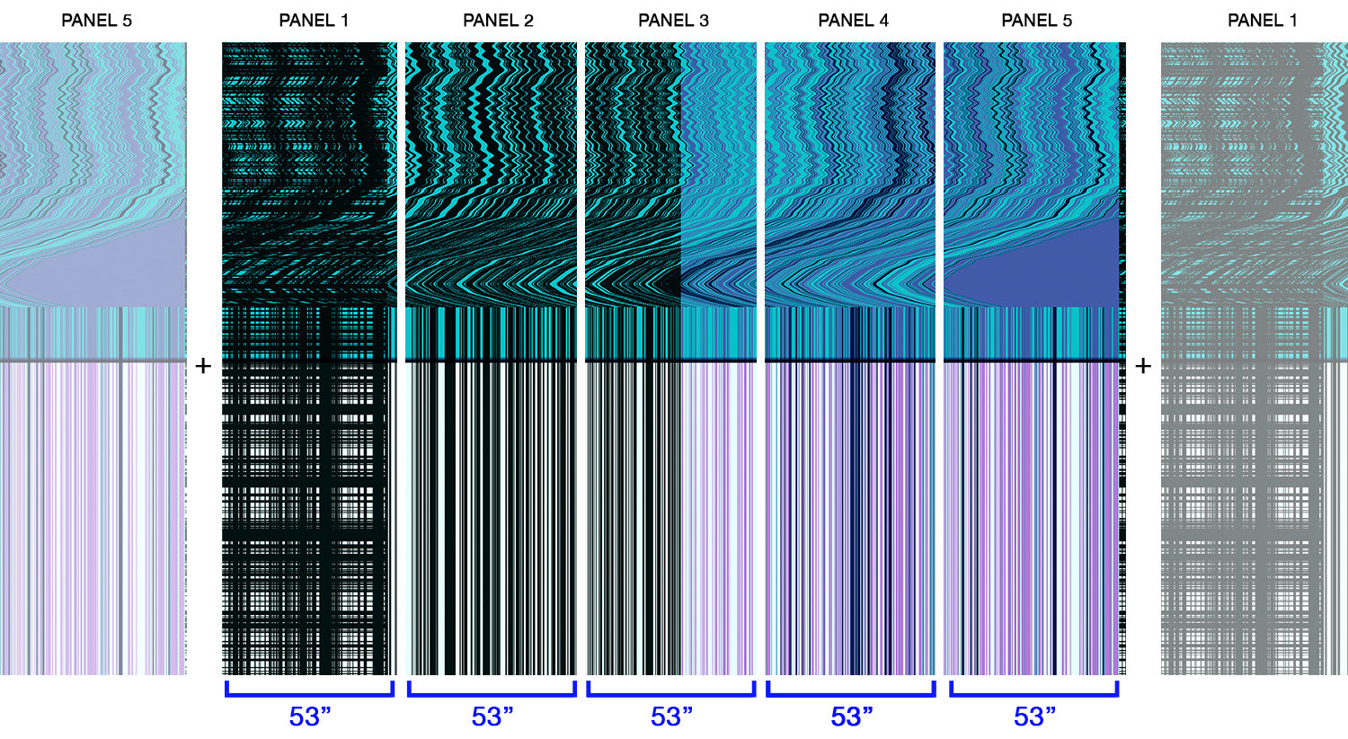 Image of Technical Difficulty in Cyan - Wallpaper Mural - Quick Ship