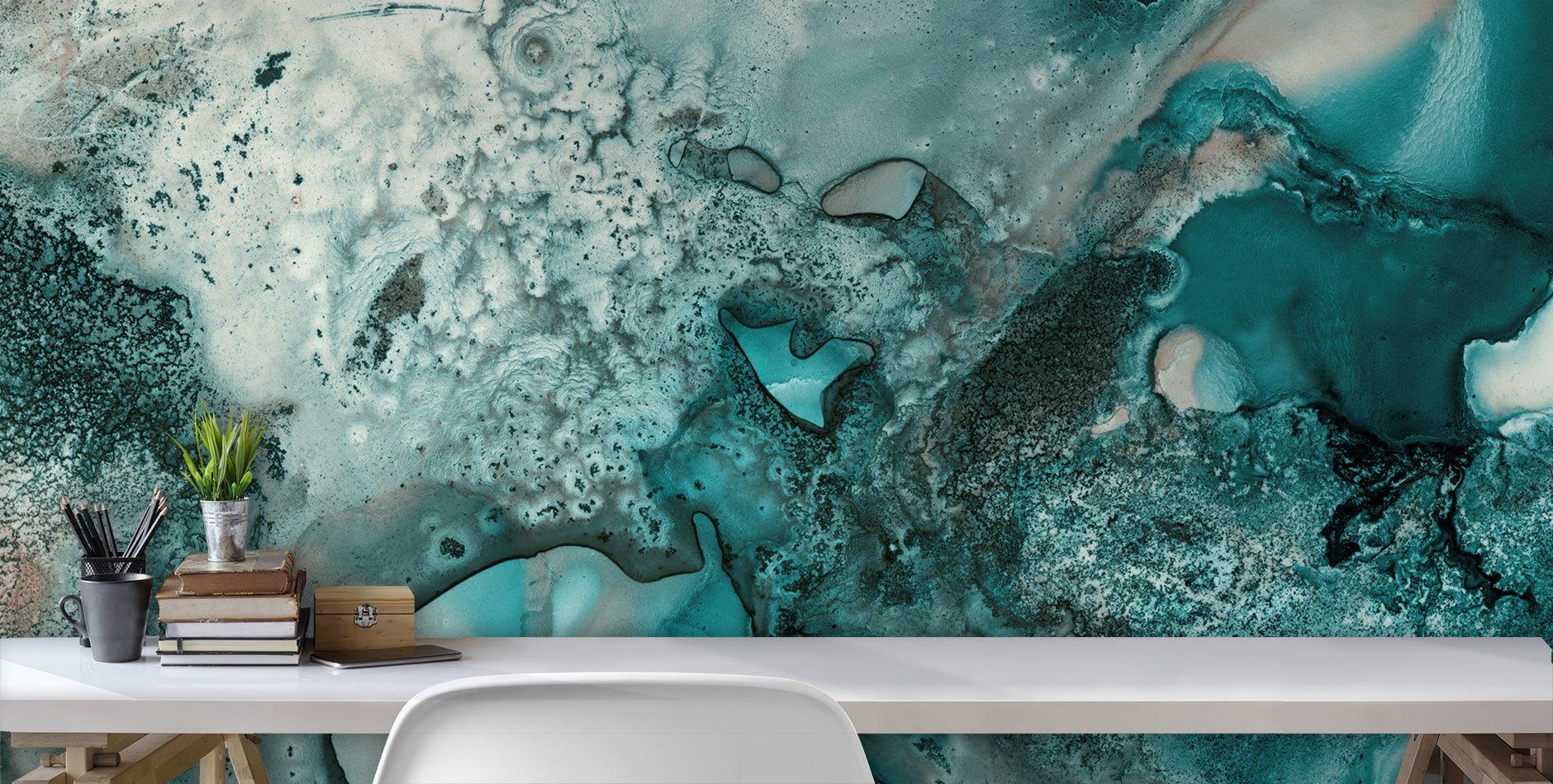 Image of Textured Teal Made to Measure Mural