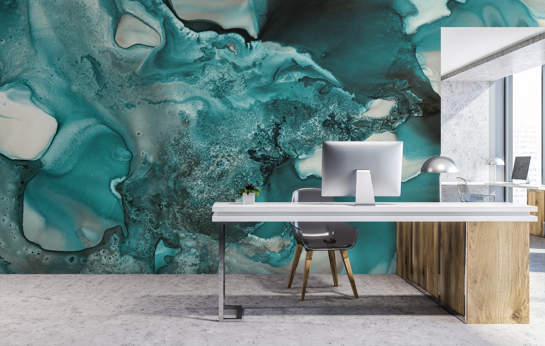 Textured Teal Made to Measure Mural