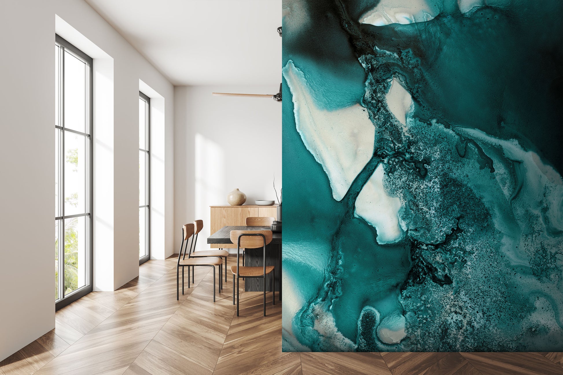 Textured Teal Made to Measure Mural