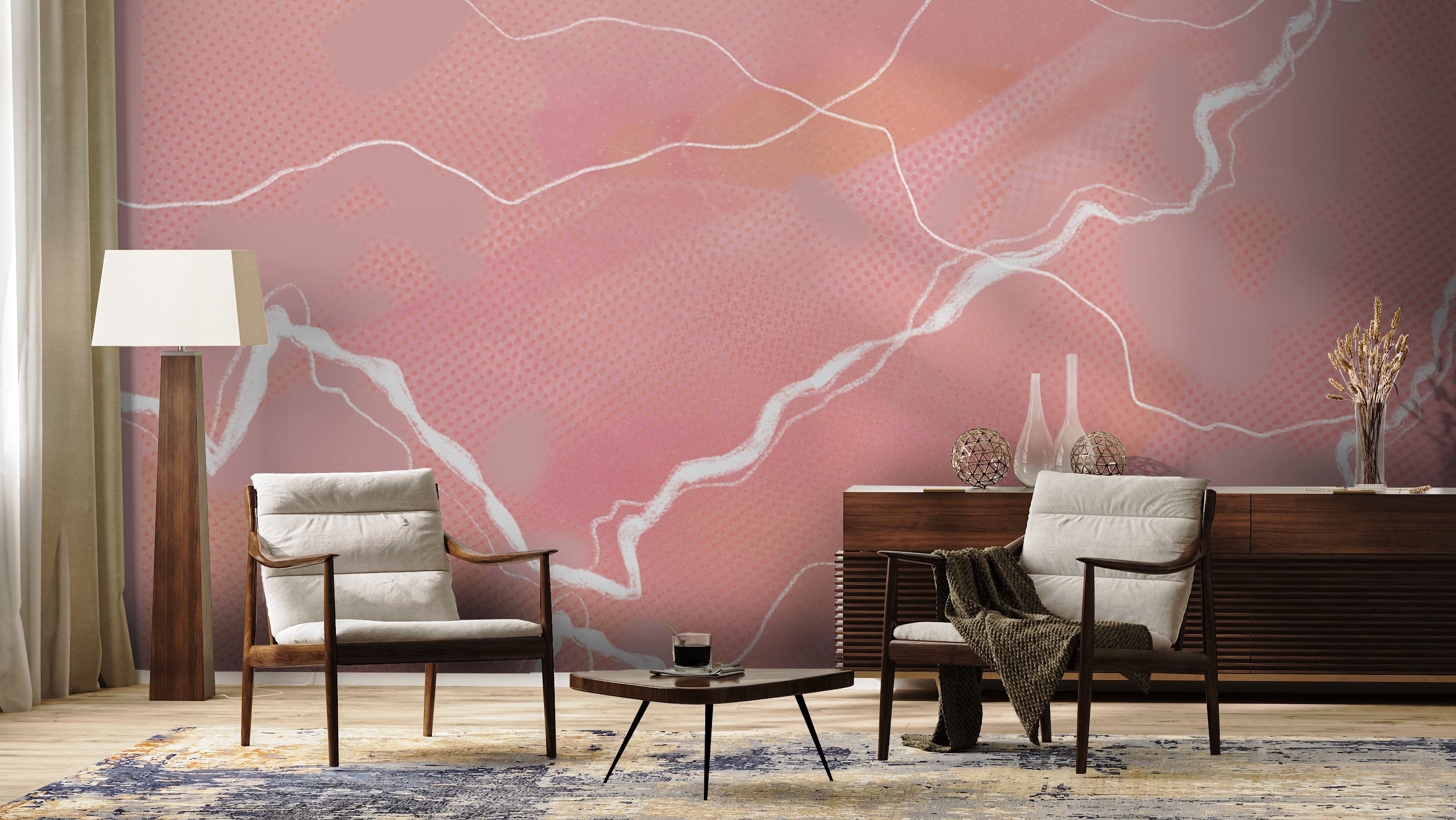 Image of Troposphere in Blush Made to Measure Mural