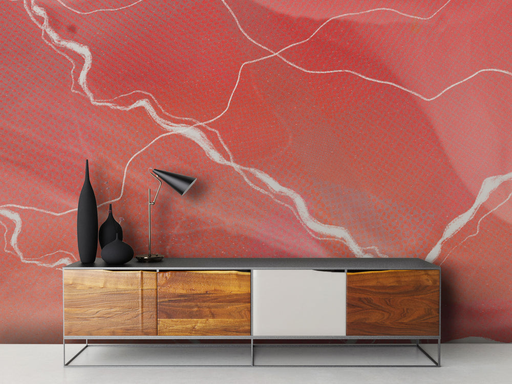 Troposphere in Coral Made to Measure Mural