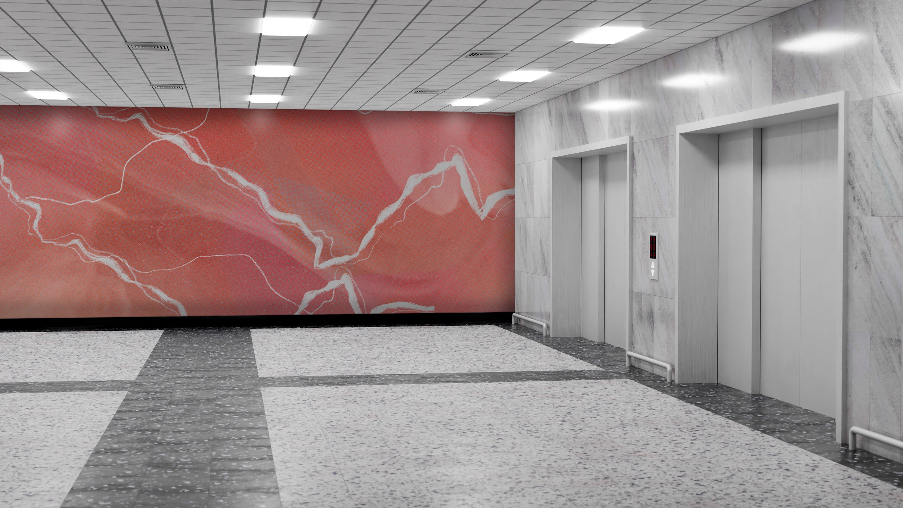 Image of Troposphere in Coral Made to Measure Mural