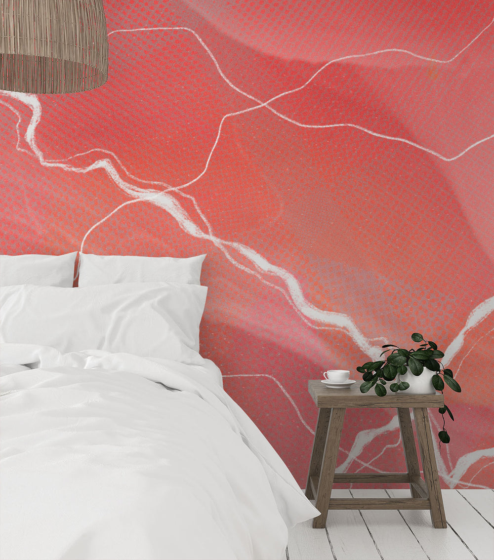 Troposphere in Coral Made to Measure Mural