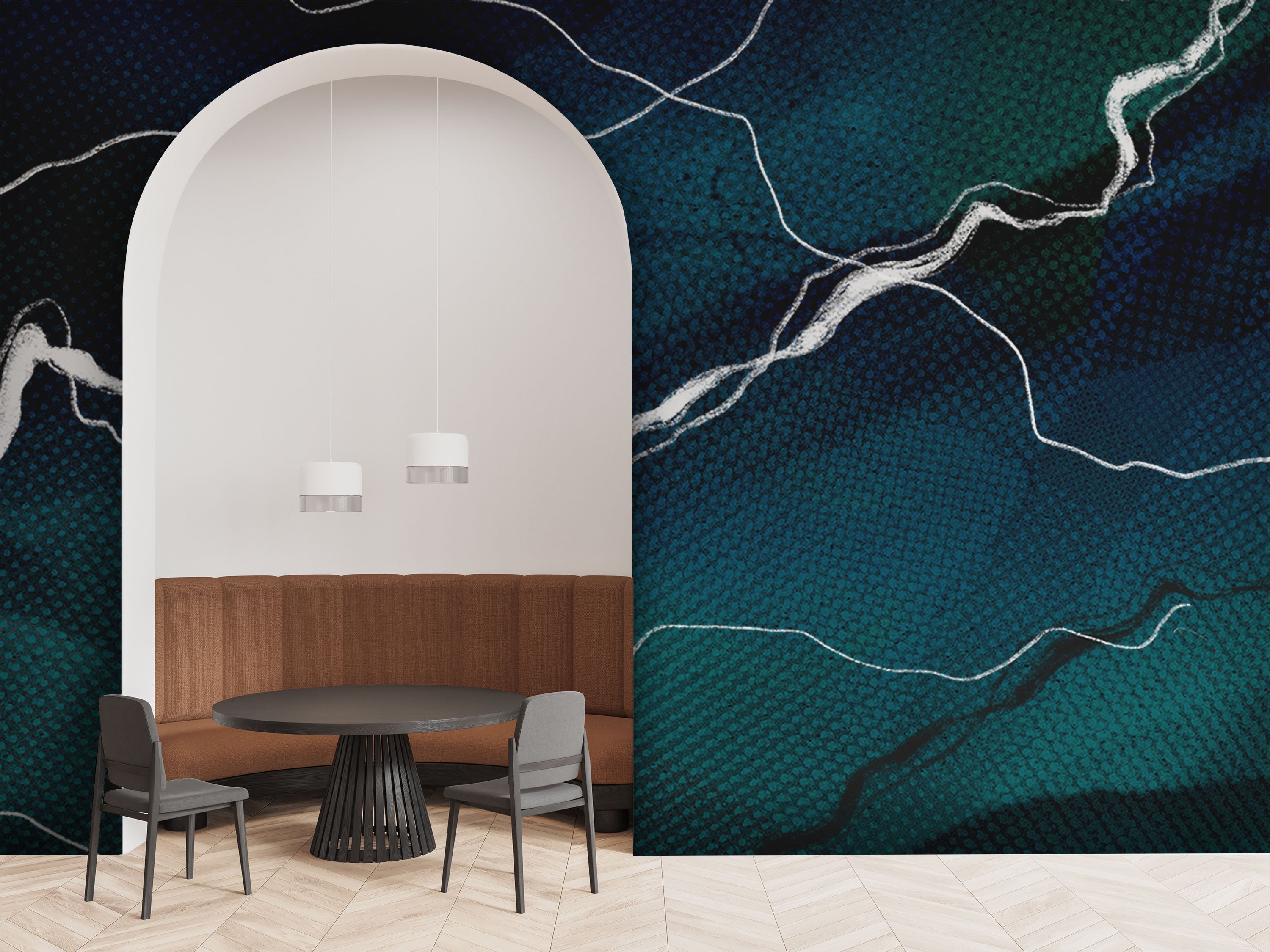 Image of Troposphere in Teal Made to Measure Mural