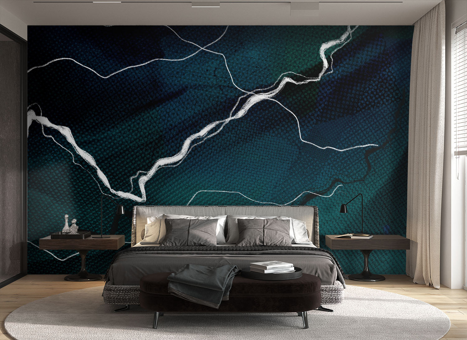 Image of Troposphere in Teal Made to Measure Mural