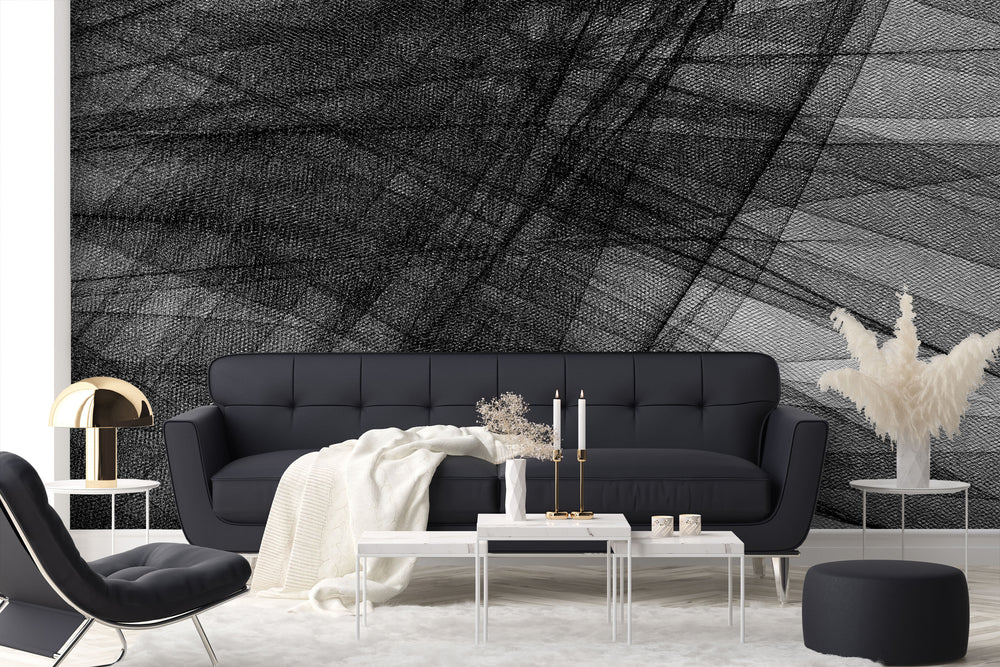 Tulle Noir et Blanc Made to Measure Mural