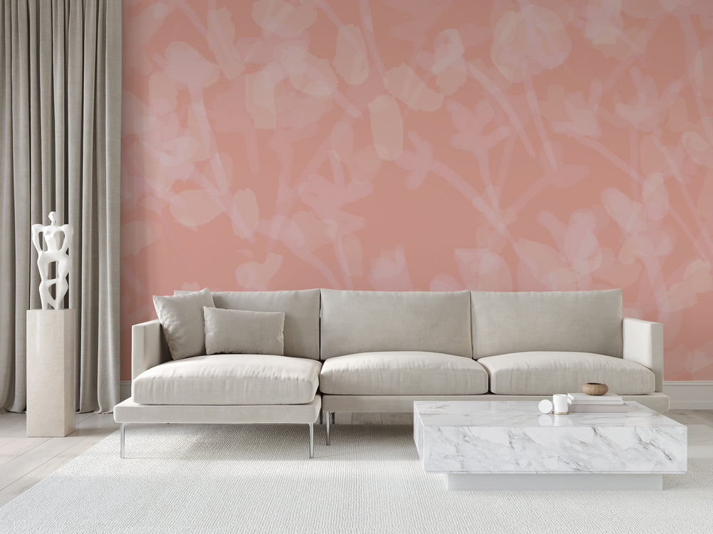 Vernal in Coral Made to Measure Mural