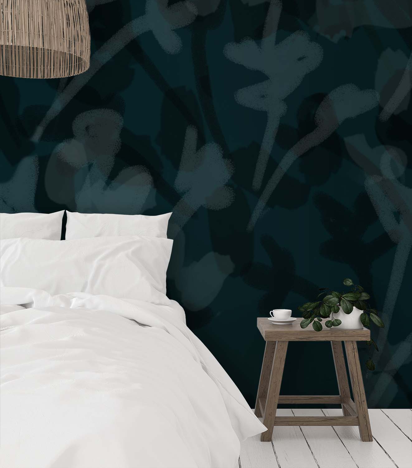 Image of Vernal in Dark Teal Made to Measure Mural