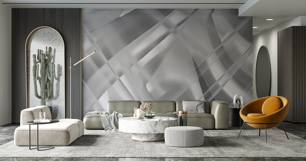 Voile Moderne Argent Made to Measure Mural