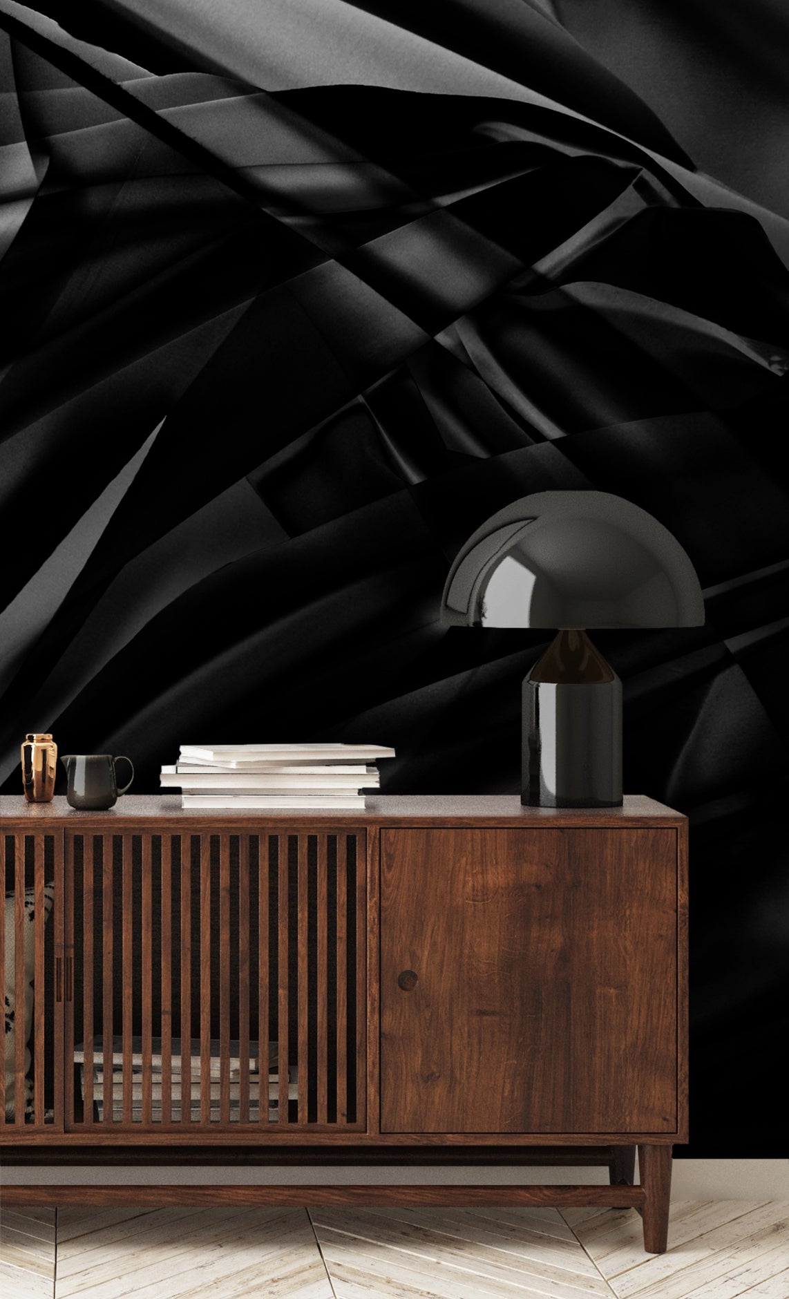 Voile Moderne Noir Made to Measure Mural