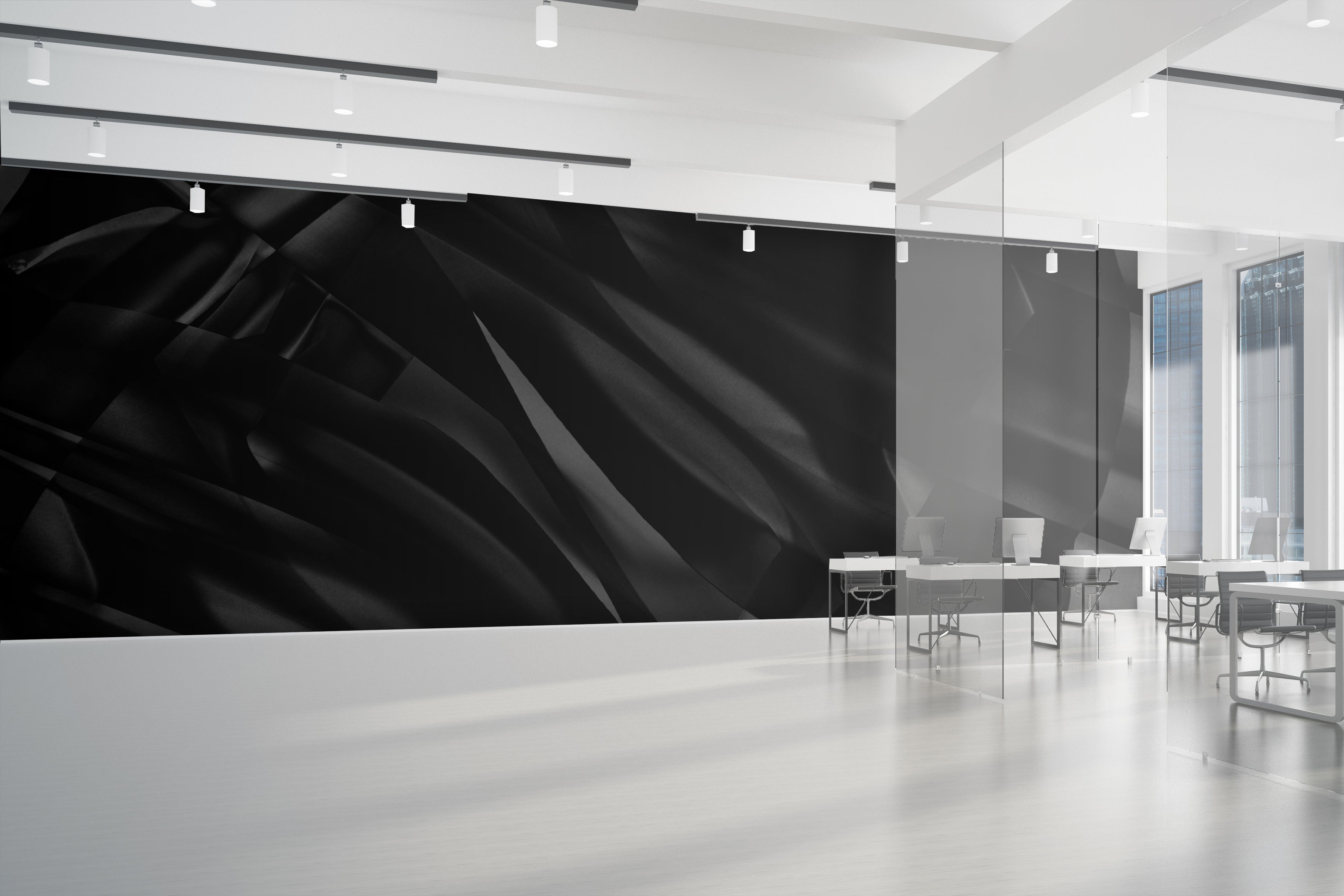 Image of Voile Moderne Noir Made to Measure Mural