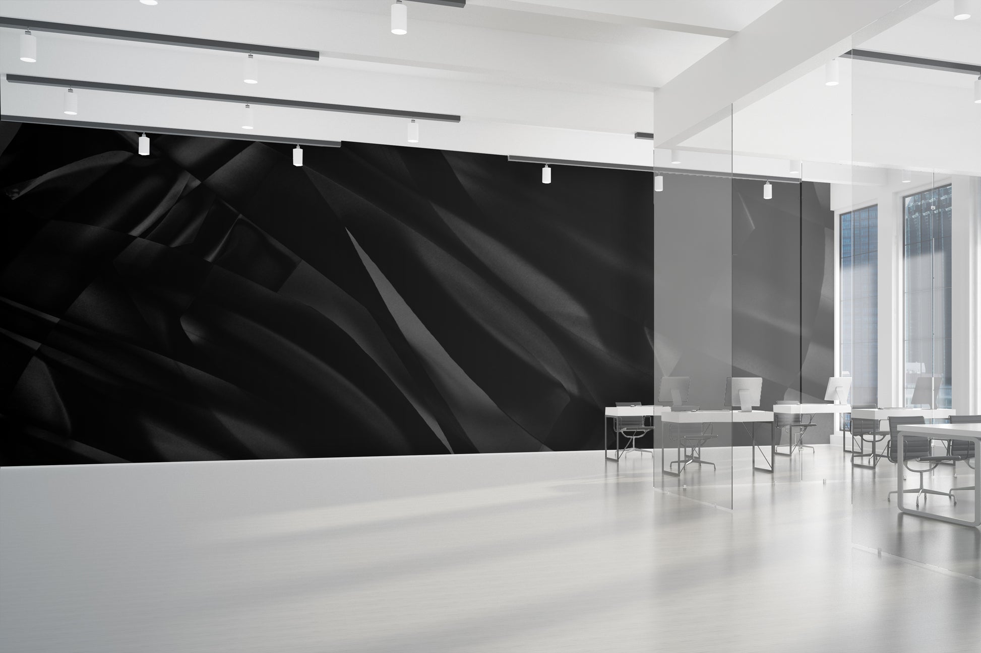 Voile Moderne Noir Made to Measure Mural