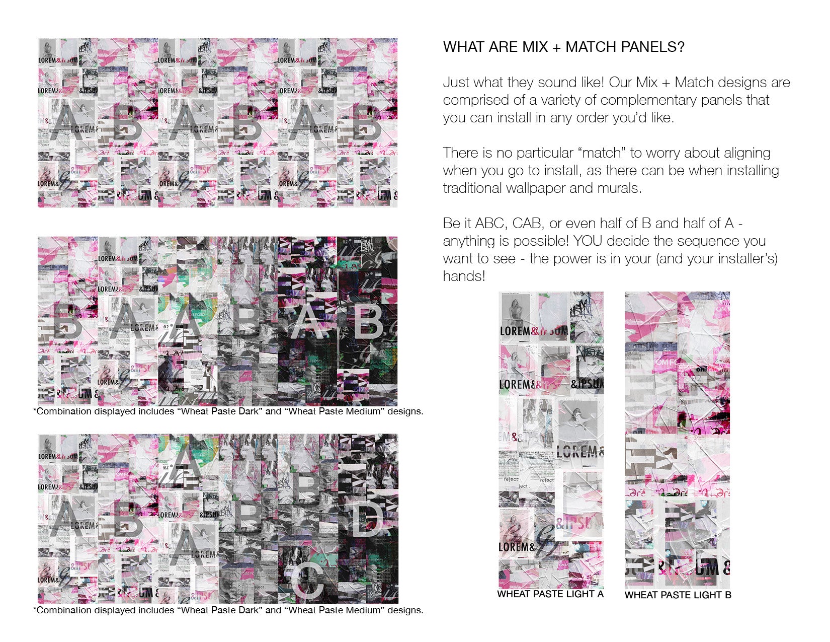 Image of Wheat Paste Light - Mix and Match Wallpaper - Quick Ship