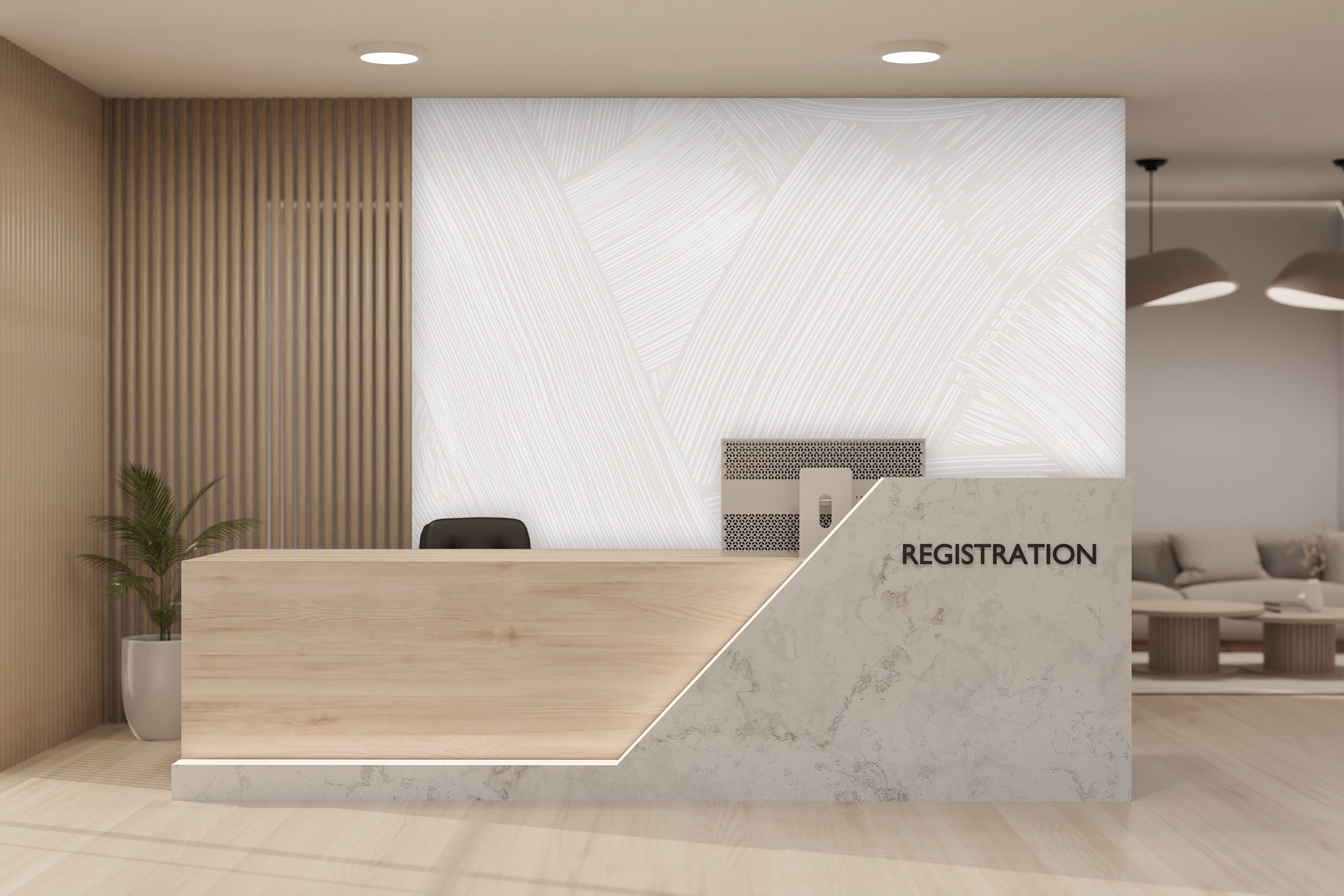 Image of Whirls in Bone - Quick Ship Mural