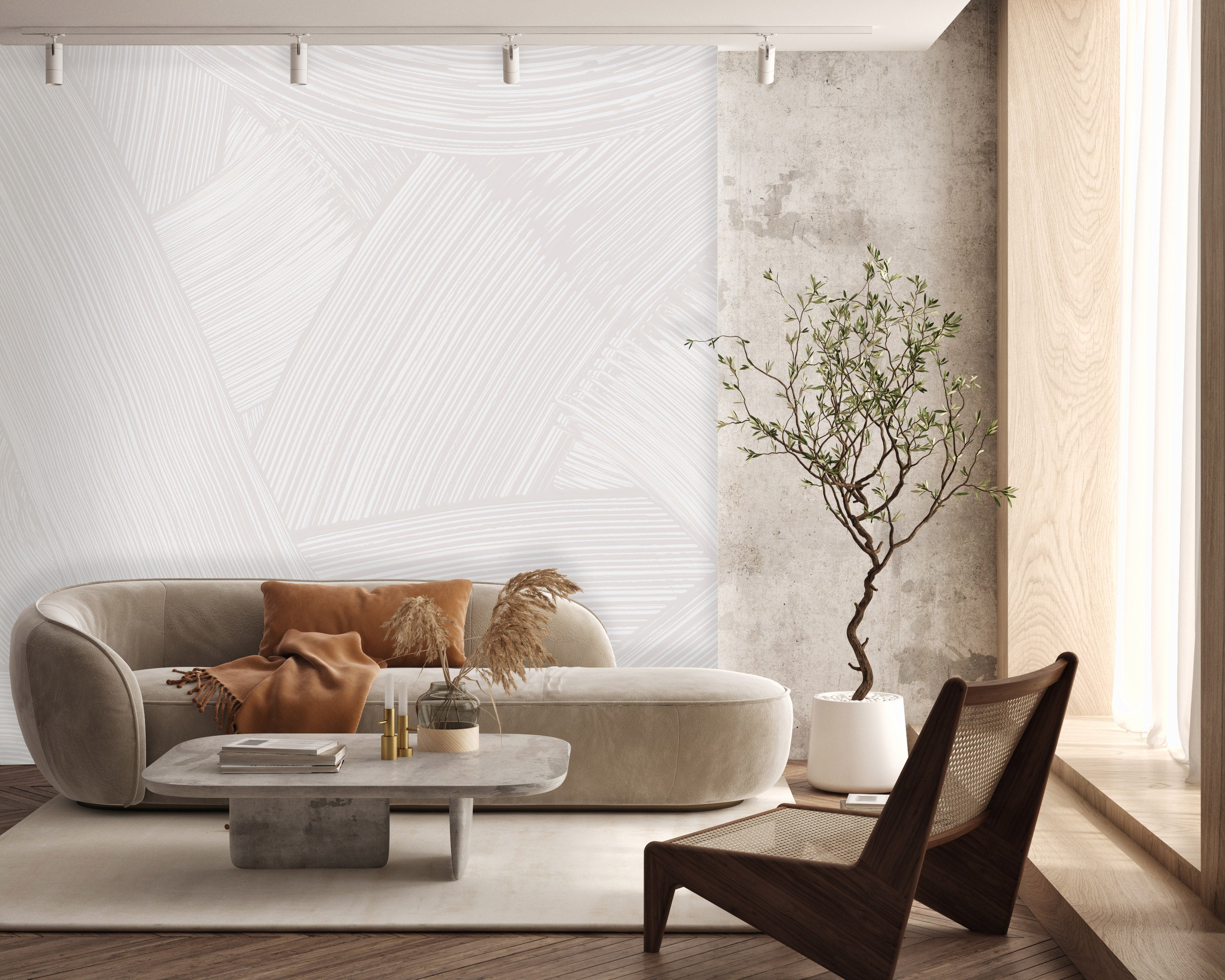 Image of Whirls in Bone - Quick Ship Mural