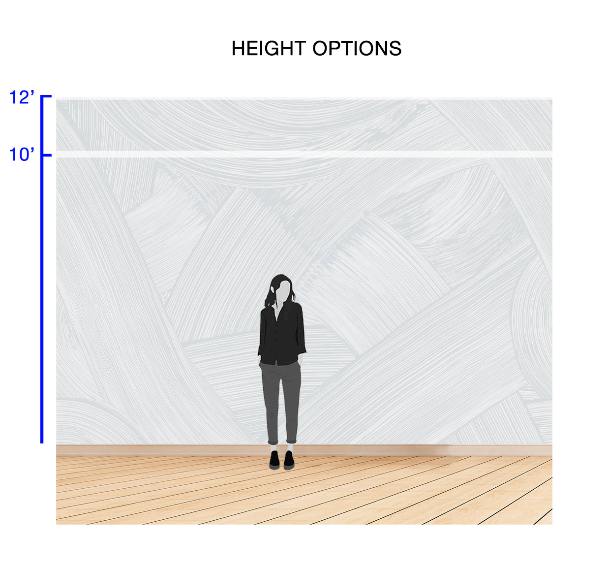 Image of Whirls in Slate - Quick Ship Mural