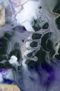 ASTRAL VIOLET "A" WATERCOLOR GICLÉE PRINT ON CANVAS