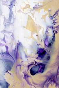 ASTRAL VIOLET "B" WATERCOLOR GICLÉE PRINT ON CANVAS