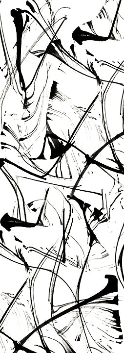 BRUSHSTROKES IN BLACK & WHITE - Quick Ship - Wallpaper