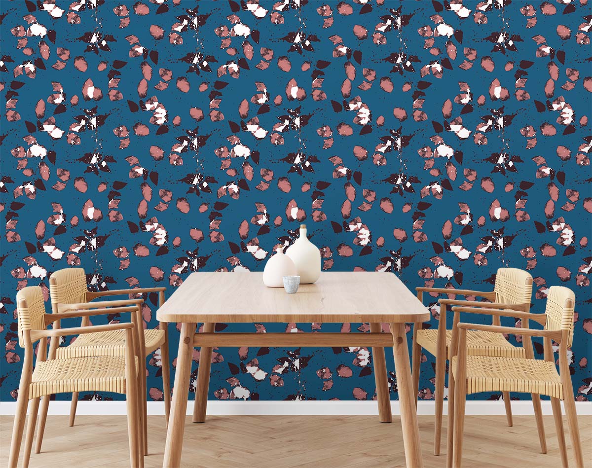 Image of Confetti Roses in Azur - Quick Ship - Wallpaper
