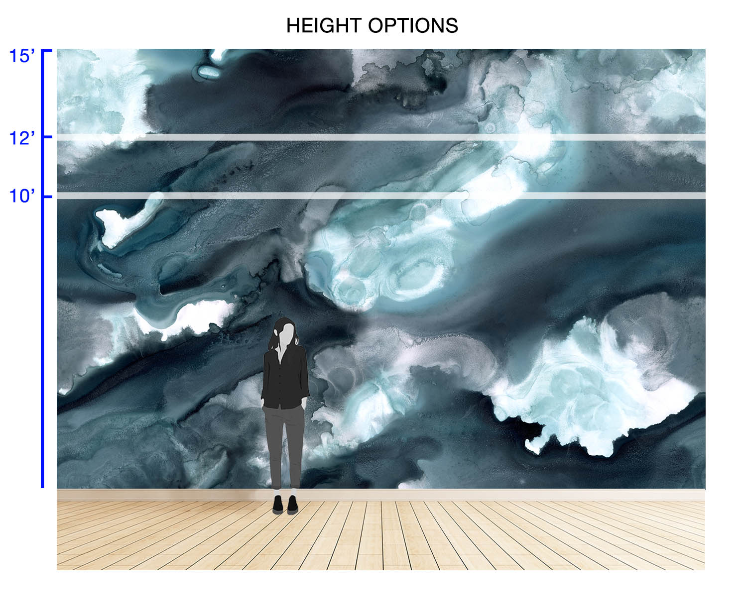 Image of Blue Topaz - Quick Ship Wallpaper Mural