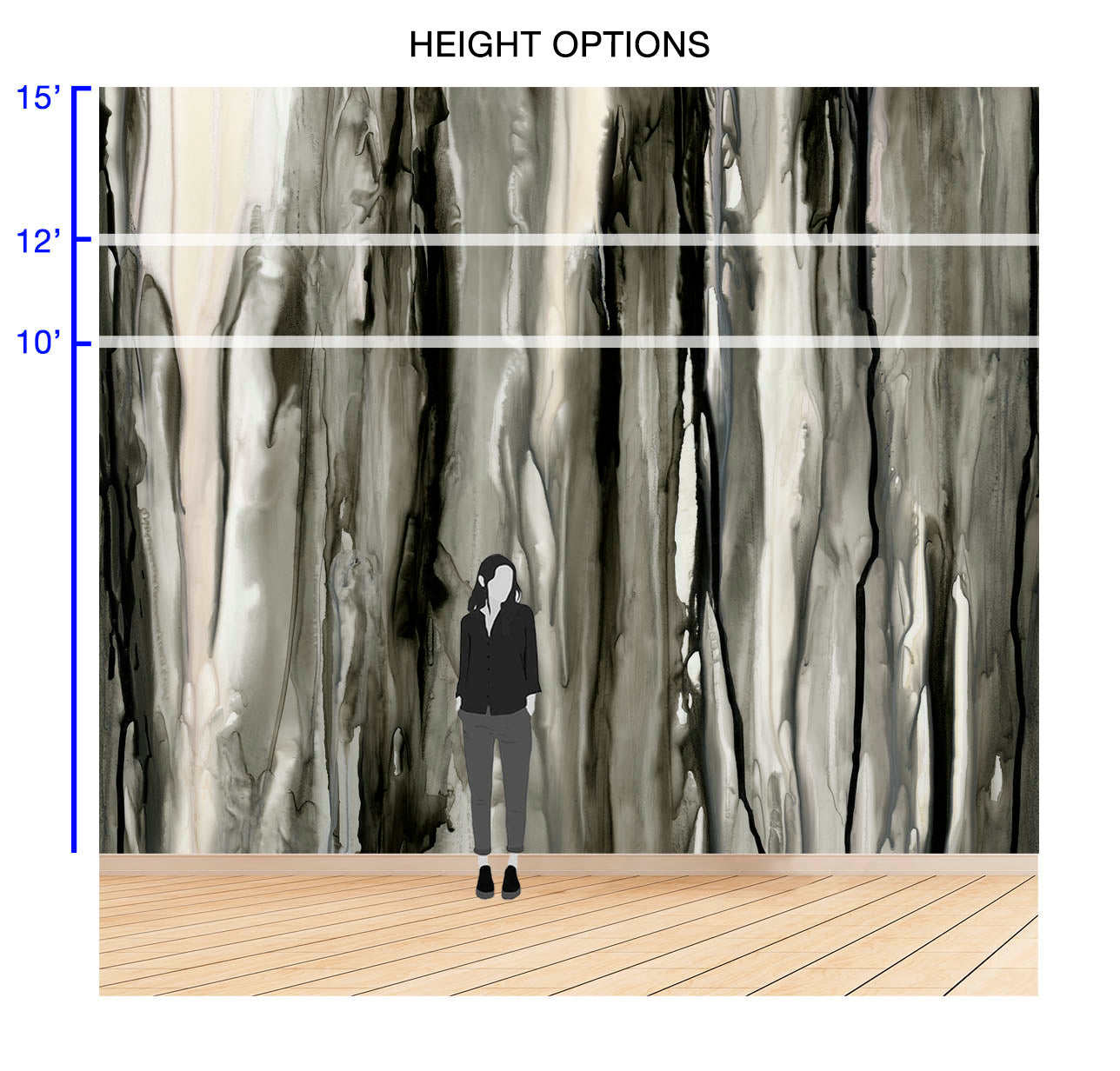 Image of Onyx Drips - Quick Ship Wallpaper Mural