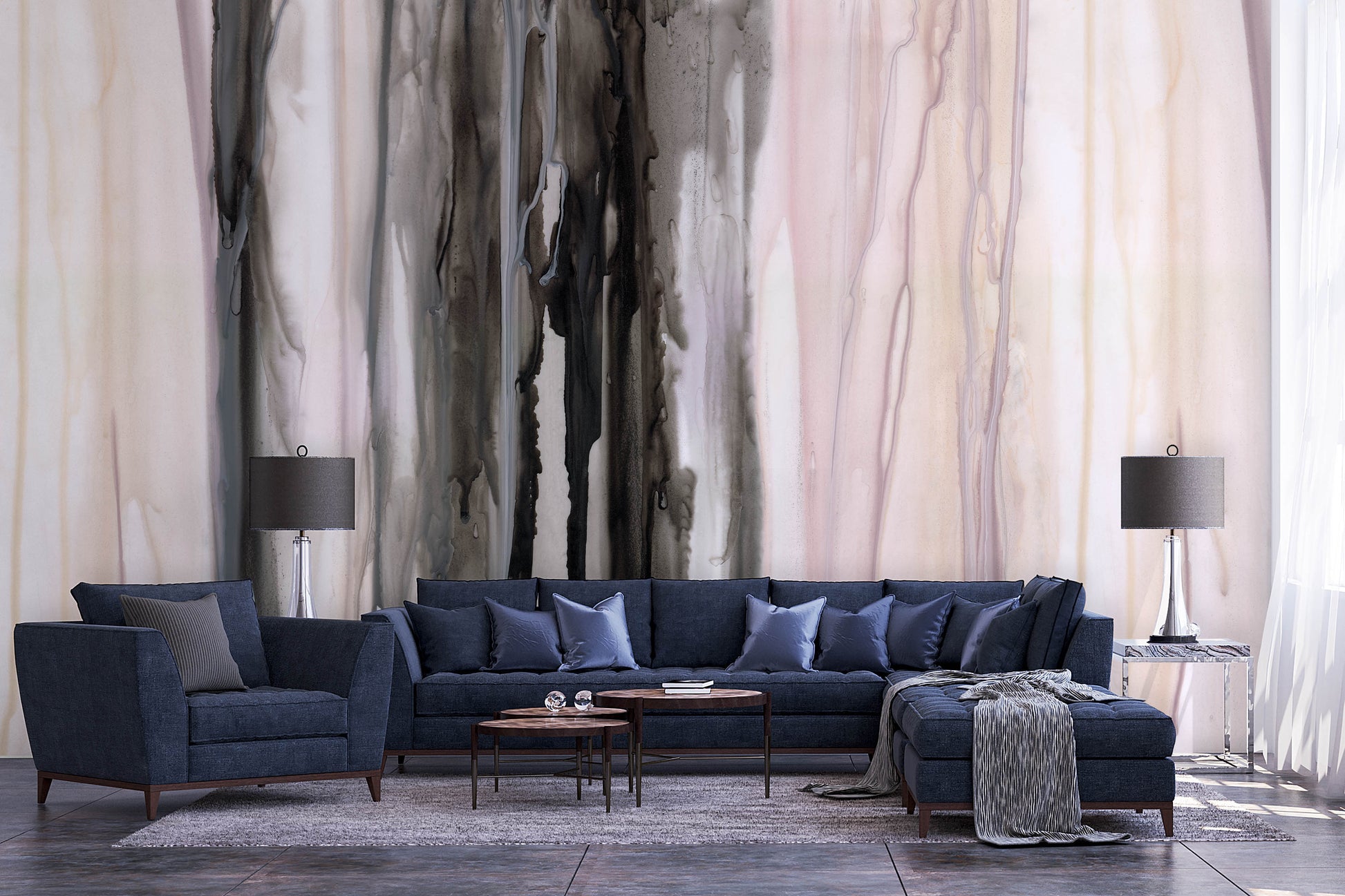 Carbon Drips - Quick Ship Wallpaper Mural